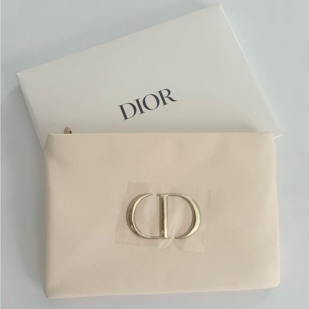 Dior Beauty Cream Cosmetic Bag Clutch NIB